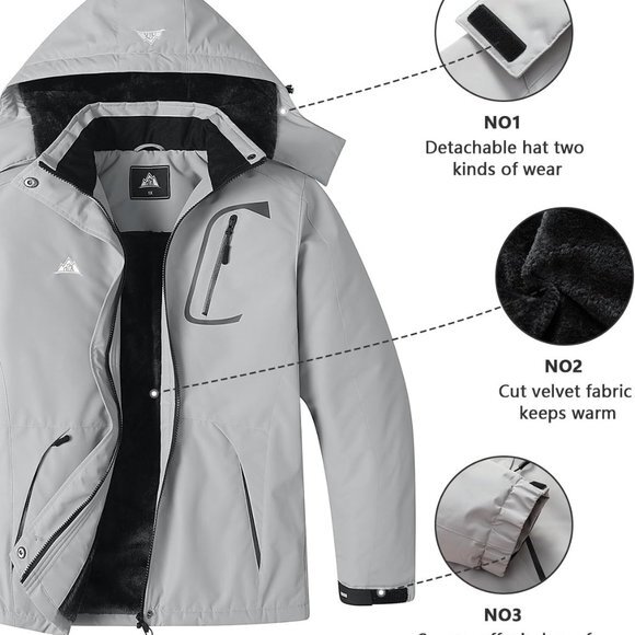 Women's‎ Plus Size Warm Winter Coat Hooded Waterproof Ski Jacket Mountain Wind - Picture 1 of 5